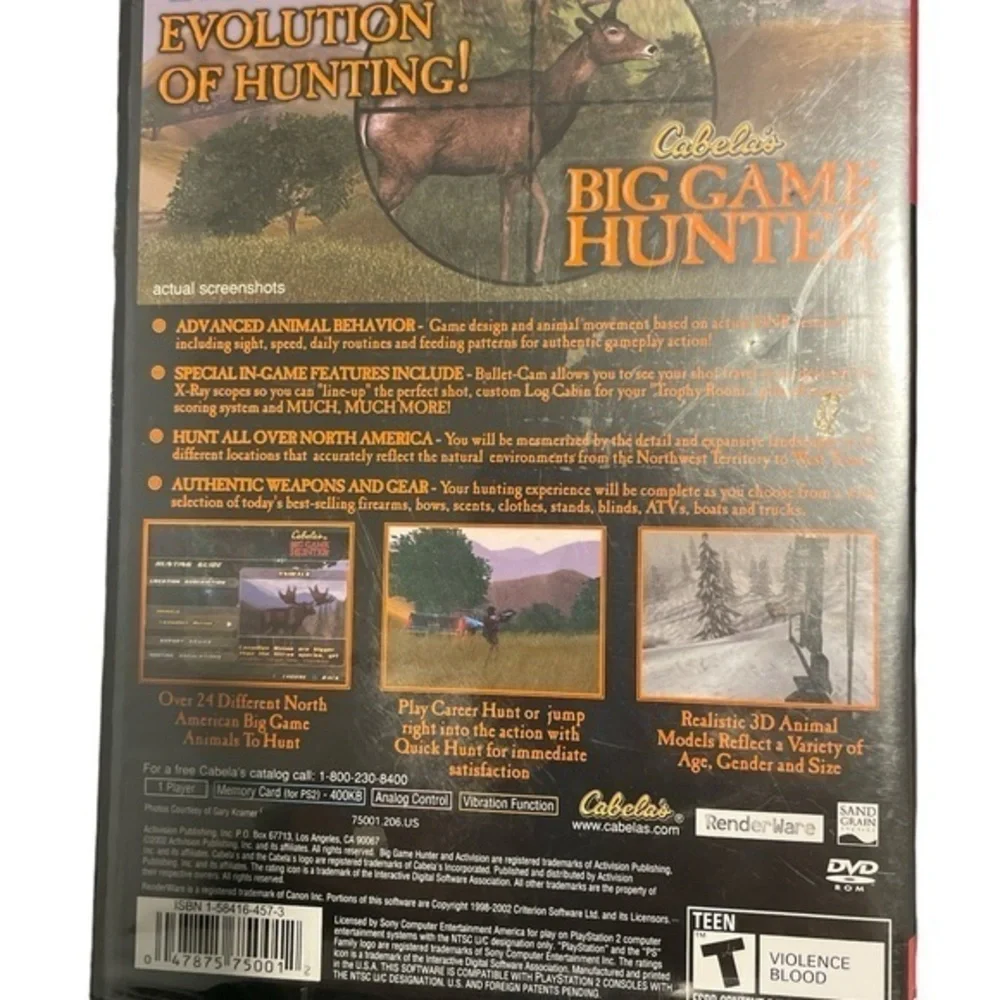 Cabela's Big Game Hunter‎ Sony PlayStation 2, 2002 PS2 New Factory Sealed